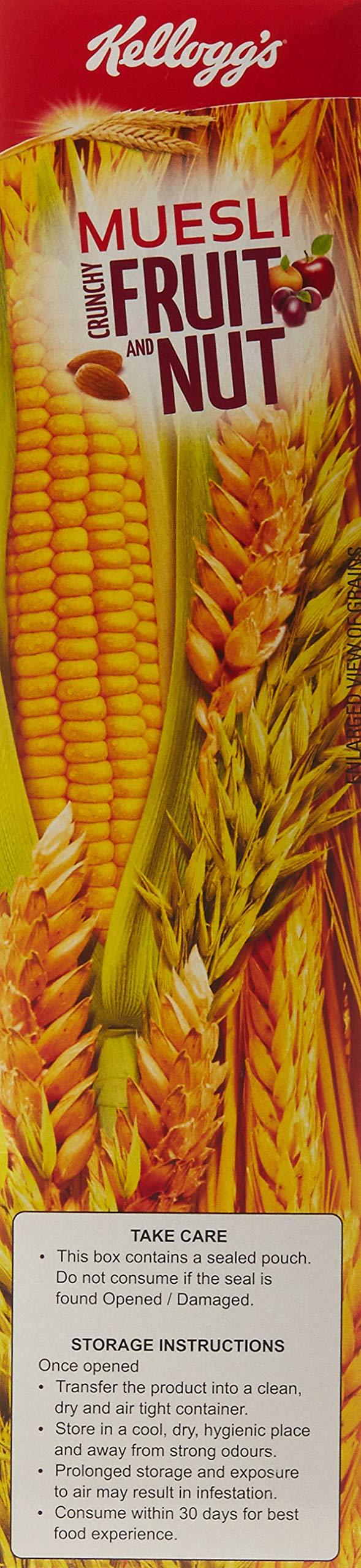 Kellogg's Kellogg's Muesli Crunchy Fruit And Nut, Multi-Grain Cereal, High In Iron, Vitamin B And Source Of Fibre, 500g