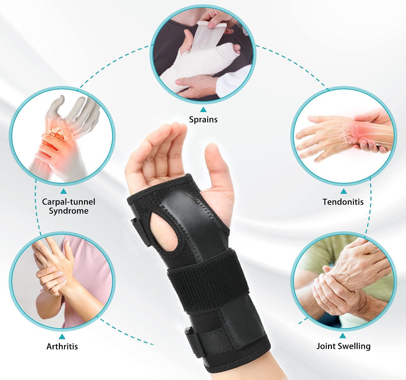 PKSTONE Wrist Splint for Carpal-Tunnel Syndrome by PKSTONE, Adjustable Compression Wrist Brace for Right and Left Hand, Pain Relief for Arthritis, Tendonitis, Sprains