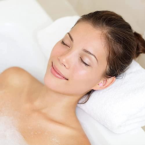 Street27 Street27™ Swimming Ear Plugs For Adults Kids Waterproof Reusable Professional Silicone Swimming Ear Cap Soft Anti-Noise Ultra Comfy Swim Earplugs with Storage Case (4 pairs_Black+Blue+Pink+White)