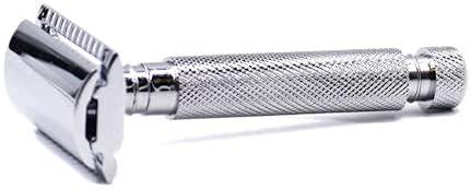 PARKER Safety Razor PARKER Safety Razor Men Parker 97R Traditional Short Handle Double Edge Safety Razor & 5 Parker Premium Razor Blades