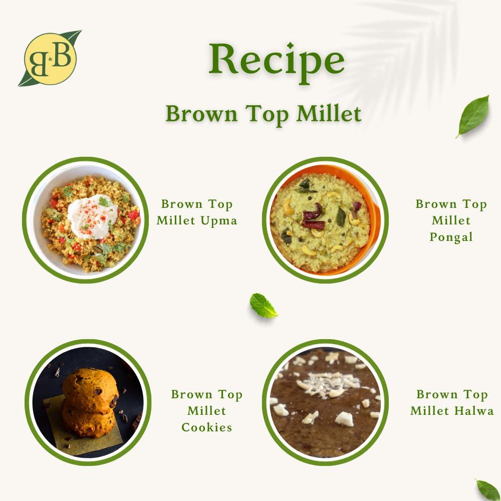 B&B Organics B&B Organics Browntop Millet (1 kg)/Authentic Kula Saamai Arisi/Certified Organic/Fibre&Nutrient Rich Millet