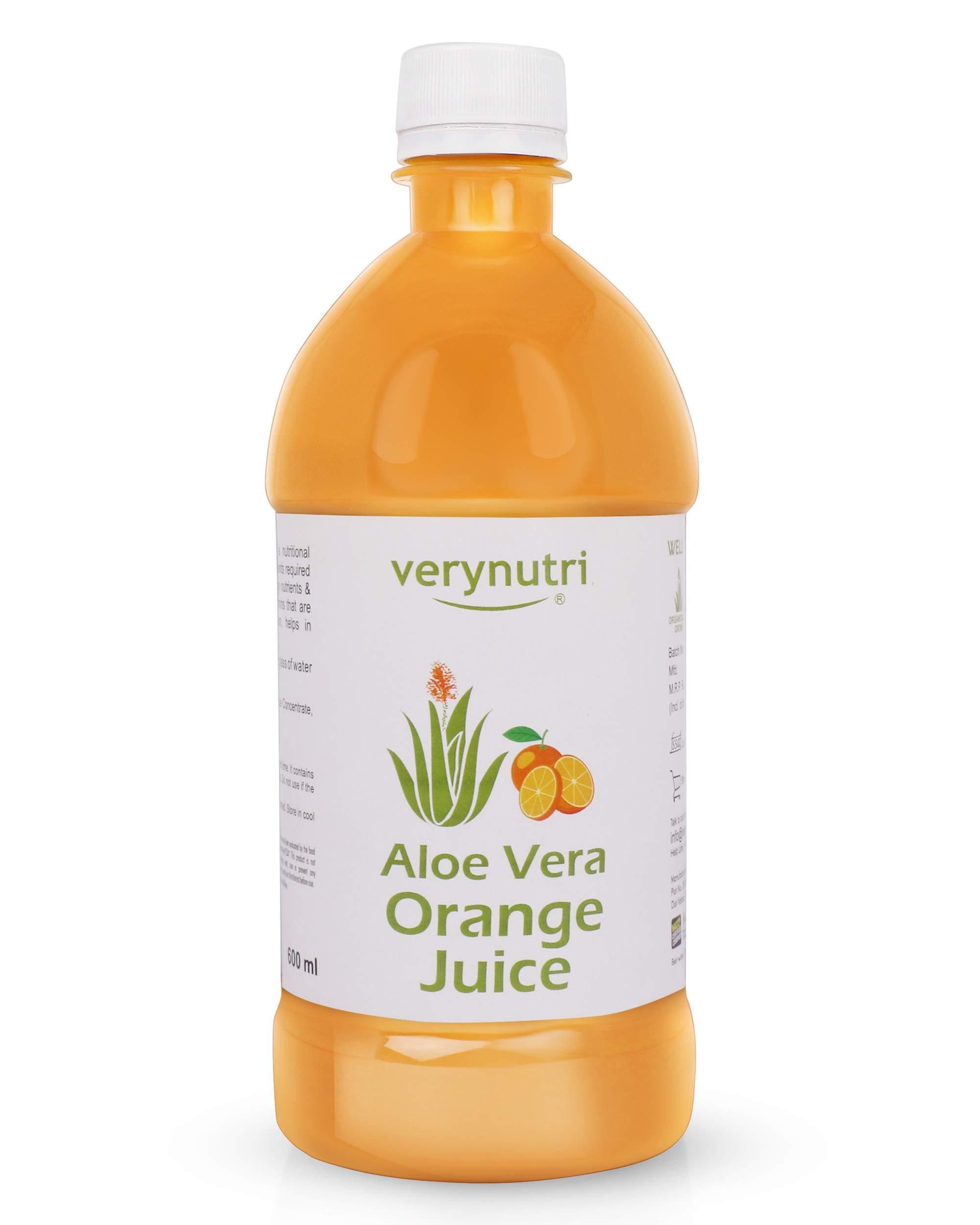 verynutri Verynutri Aloe Vera Orange & Noni Juice- 1200 Ml (Pack of 2-600 Ml each) | Organically Grown| Immunity Booster | Health Juices.