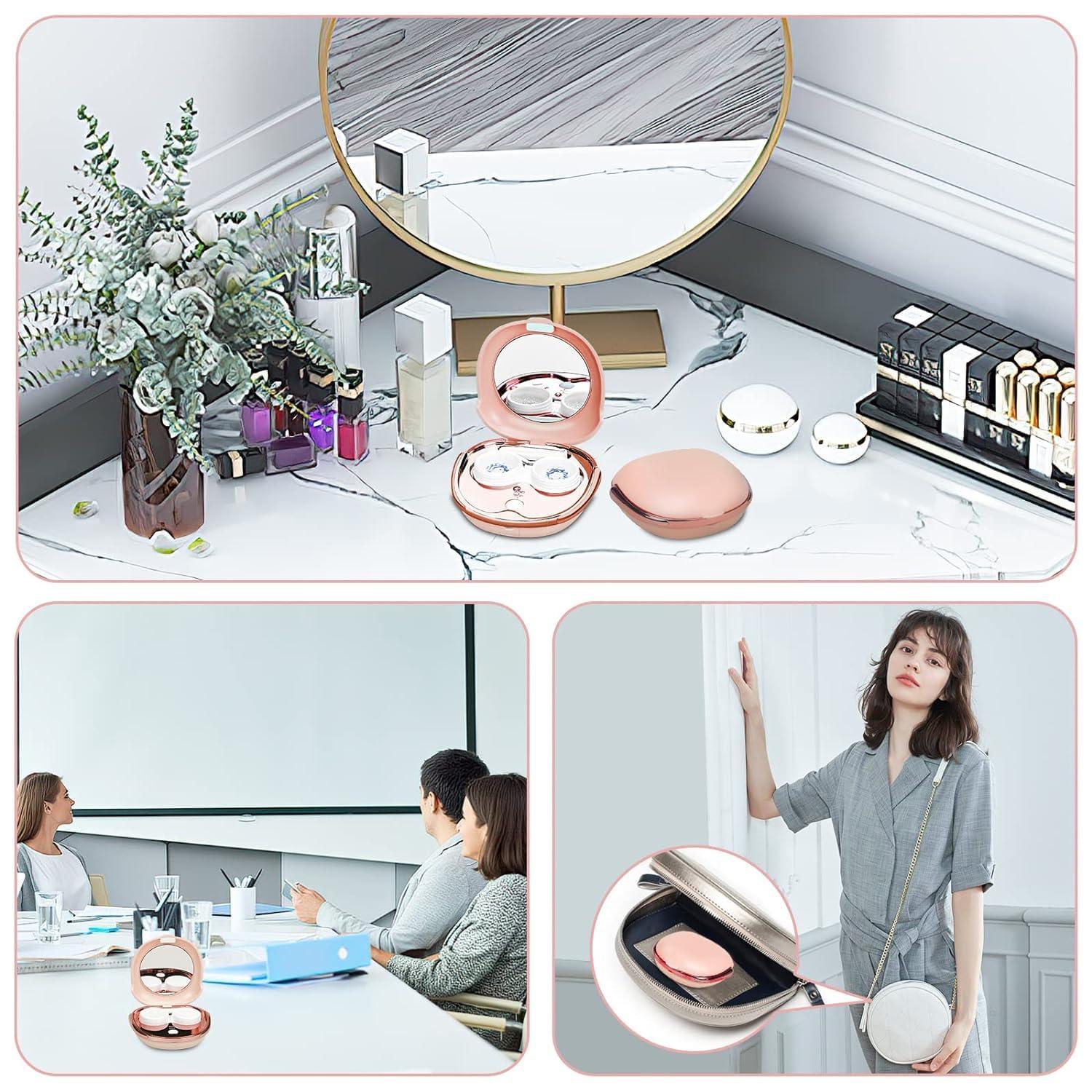 ZURITY ZURITY Portable Ultrasonic Contact Lens Cleaner Machine With USB Charging Cable Automatic Soft/Hard/Contact/Colored Lens Cleaner With Mirror (Pack of 1,Multicolor)