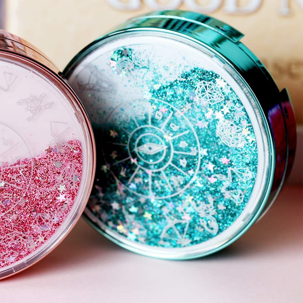 ORIONE Cute Fashion Contact Lens Case, Color Sparkles Contact Lens Care Vision Care Nobleness Contact Lens Cases Kit with Mirror, Tweezers, Stick Connection, Keep Contact Lens from Drying (Green)