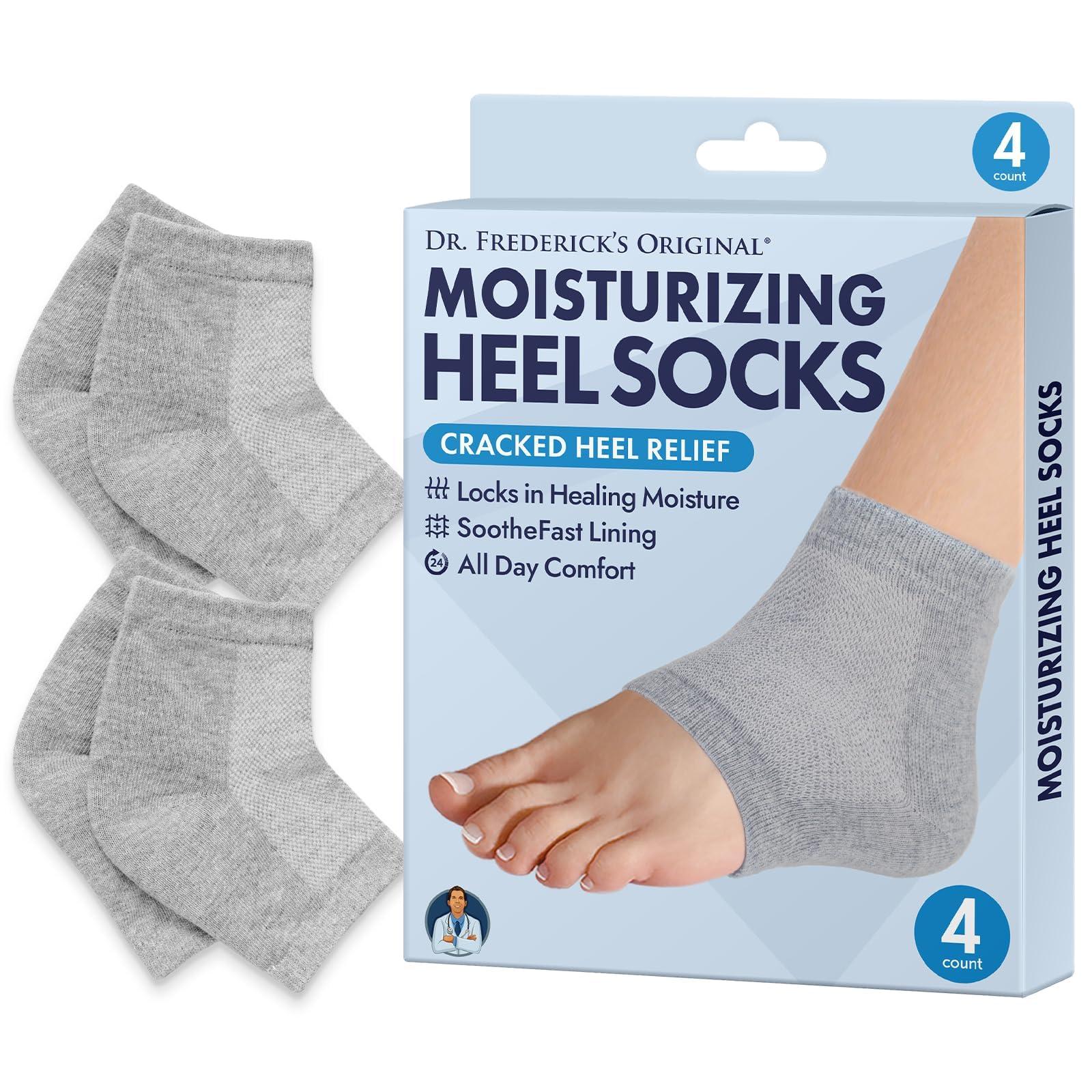 Dr. Frederick\'s Original Dr. Frederick\'s Original Moisturizing Heel Socks For Cracked Heel Treatment - 2 Pairs - Stop Cracked Heels In Their Tracks, Grey