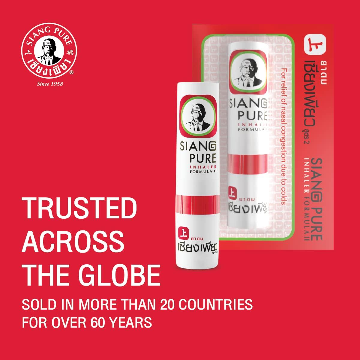 Siang Pure Siang Pure Oil Nasal Inhaler for Relief of Vertigo Natural Herbal Net Vol 2 cc (THAILAND) (Pack of 6)