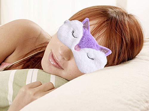 Let Party 2 Pack Cute Animal Sleep Mask for Girls Cute Cartoon Fox Alpaca Soft Plush Blindfold Sleep Masks Eye Cover for Women Girls Travel Nap Night Sleeping