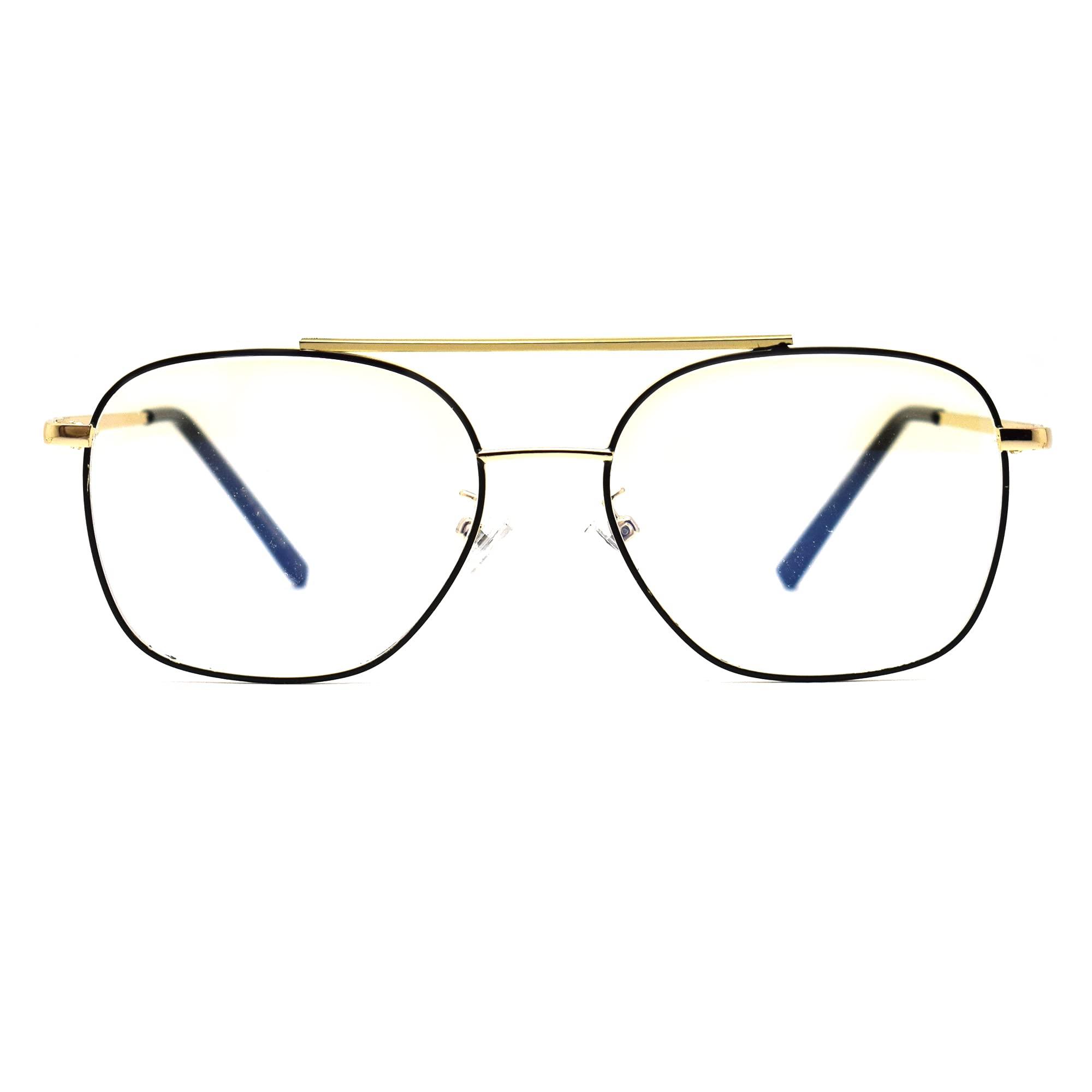 Peter Jones Peter Jones Square Medium Computer Glasses for Men Women with Zero Power Blue Light Blocking Lenses (SIZE MEDIUM) AG236