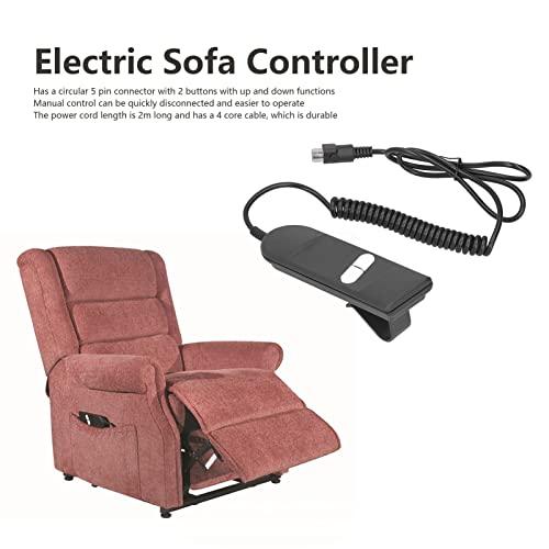 Ironctic Electric Bed Controller, Save Effort Recliner Switch Double Button 5 Pin Manual Control for Living Room for Bedroom for Office