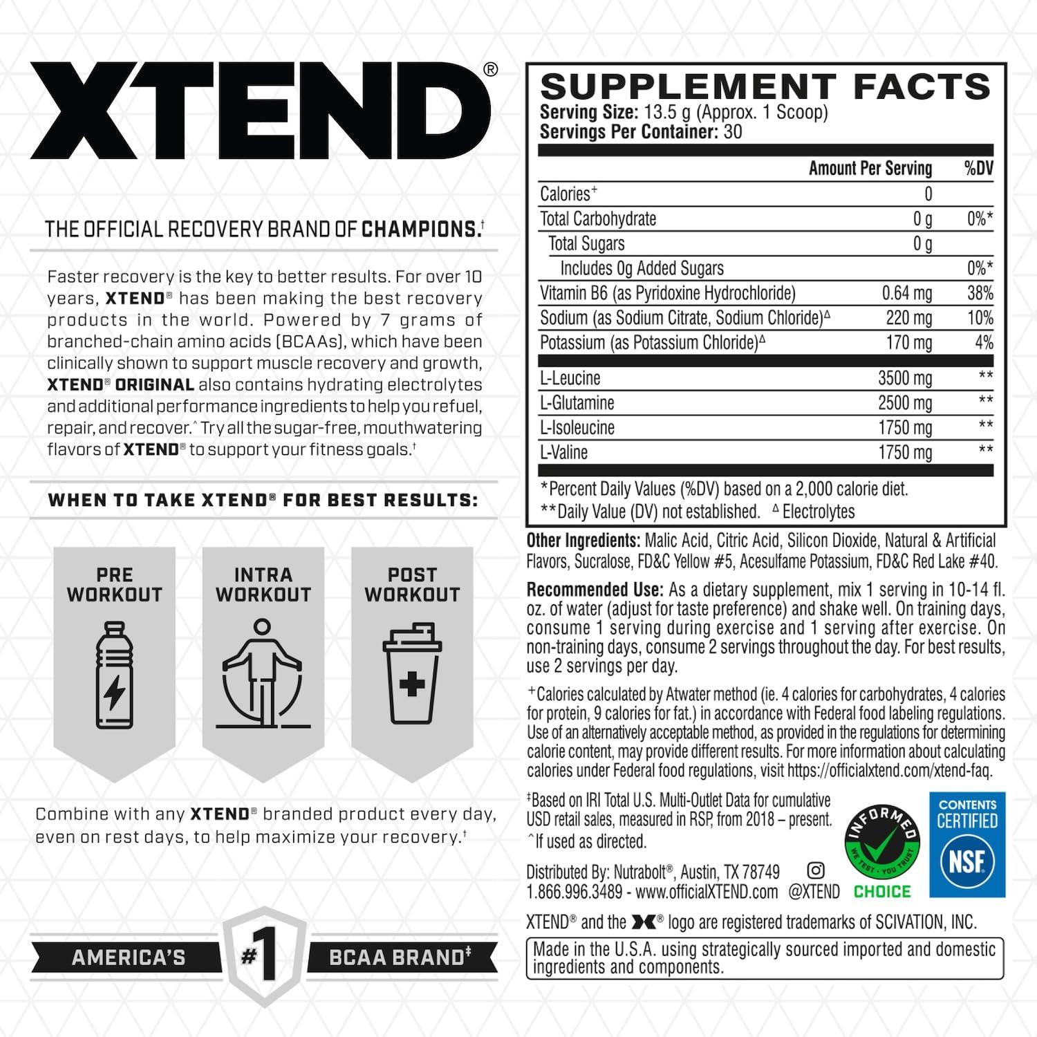 Scivation Scivation Xtend BCAA powder- Pack of 402 g, 30 Servings (Mango, 30 Servings)
