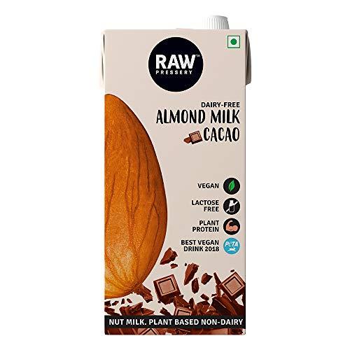 Raw Pressery Raw Pressery, Tetra Almond Milk Plain (Unsweetened), 1L & Raw Pressery, Tetra Almond Milk Cacao, 1L