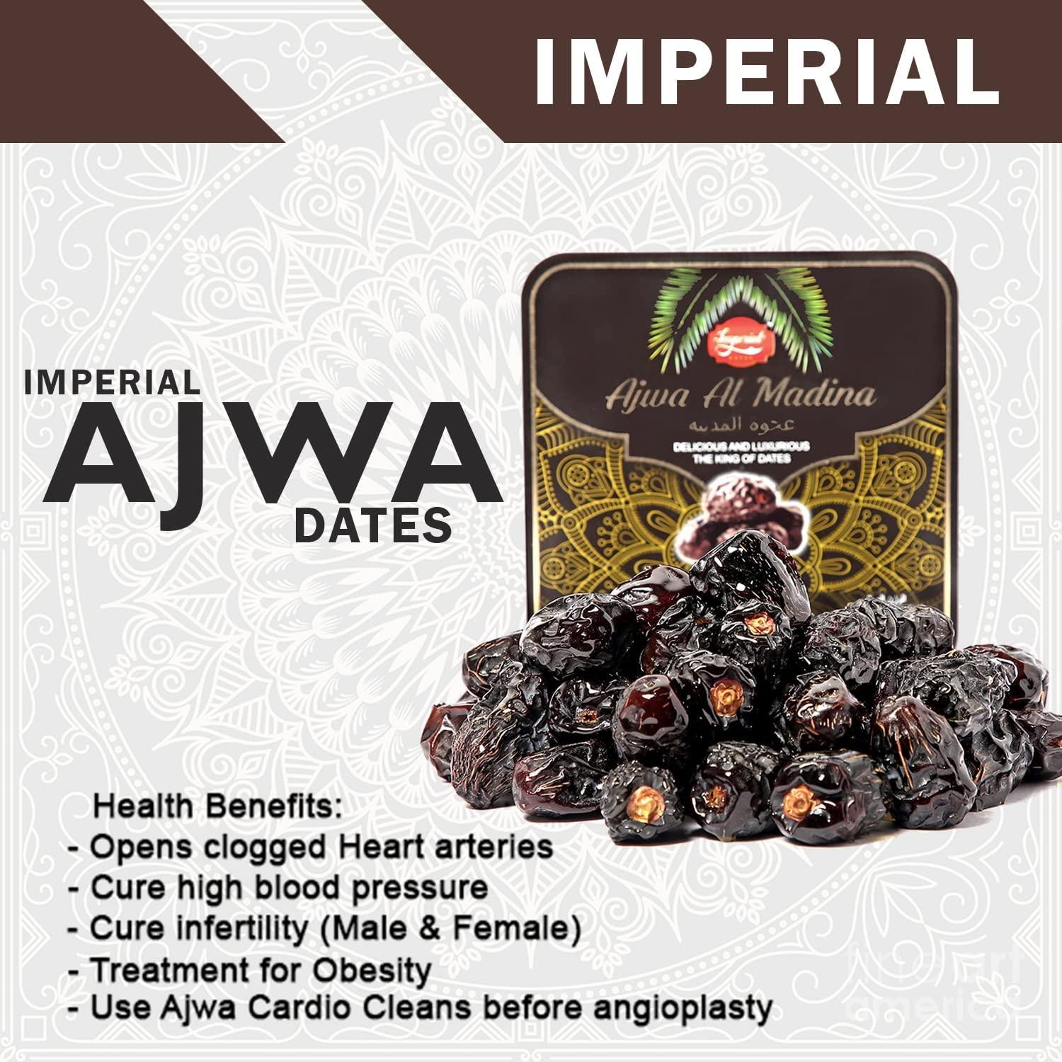 IMPERIAL IMPERIAL AJWA AL MADINA DATES | AJWA AL-SAUDI DATES | AJWA KHAJOOR | AJWA KHAJUR | SAUDI ARABIA DATES | ORIGINAL AJWA DATES | BLACK KHAJOOR | BLACK DATES | IMPORTED DATES | 1.5 Kg (500g x 3 Pcks))