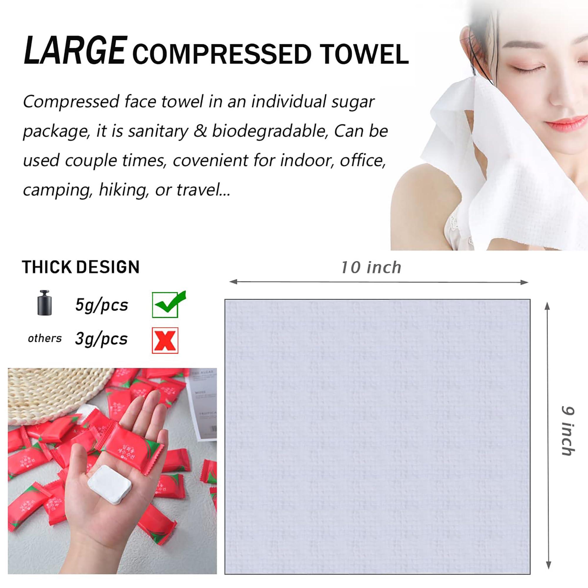 JOYUS JOYUS Coin Tissue Tablets, Disposable Compressed Tissue Mini Towels Tablets, Soft & Odor Free, Portable Home Hand Napkin Wipes for Survival Travel Camping Beauty Salon Outdoor, White, Pack of 10