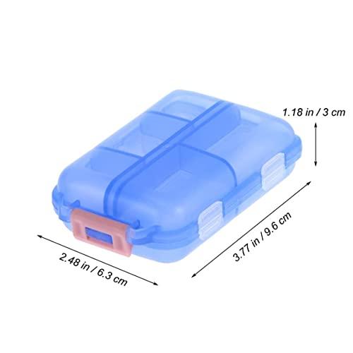Artibetter ARTIBETTER 1pc Double Layer Pill Organizer Pill Case with 10 Compartments Portable Mini Travel Pills Box Medicine Carry Box Seal Storage Container Holder for Outdoor Camping Home Travel (Blue)