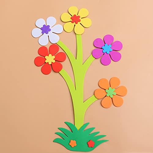 HEALLILY 6 Pcs EVA Plants Design Wall Sticker Classroom Blackboard Sticker Layout Decor Supplies for Kindergarten Kids Decoration (Small Flower Style)