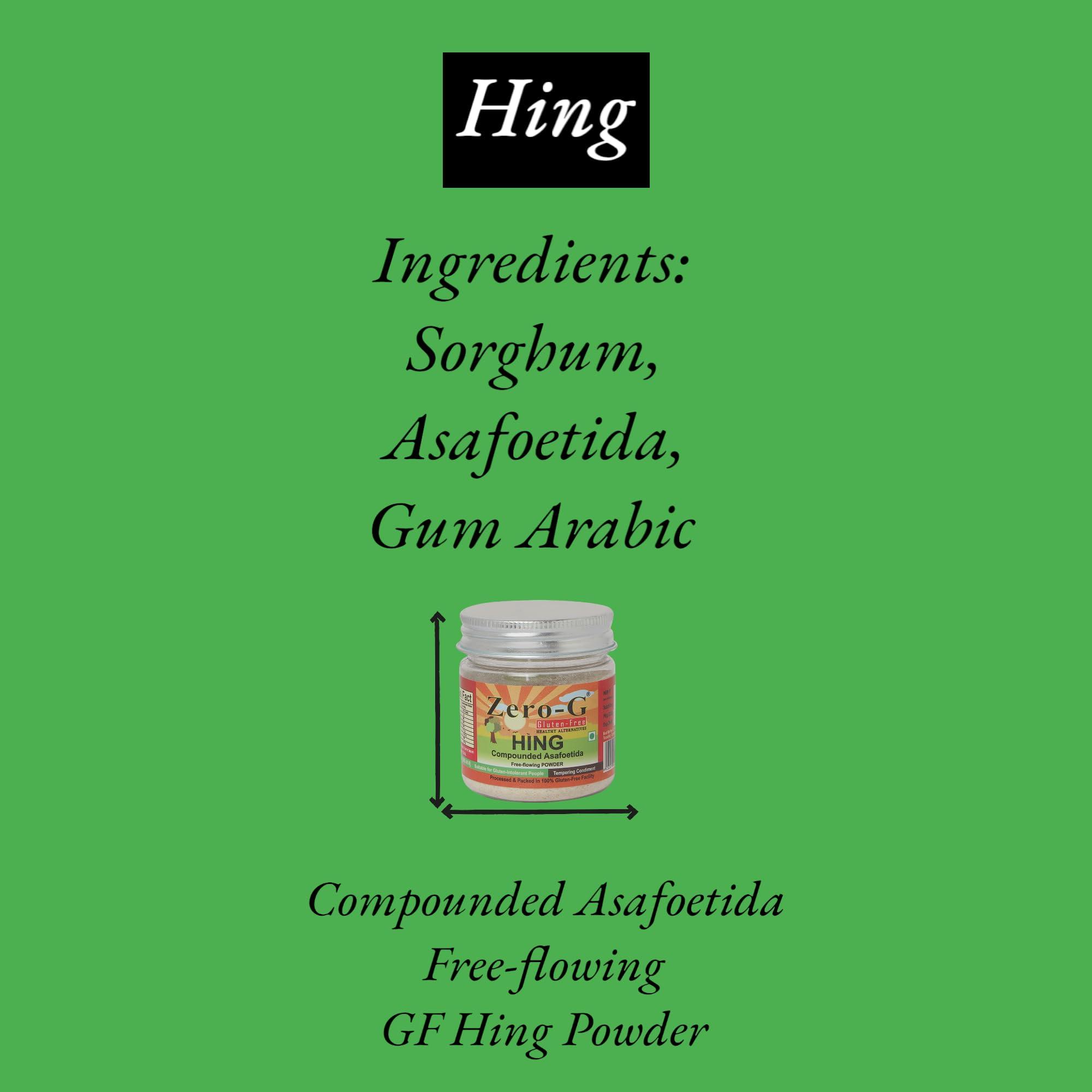 ZERO - G Zero-G Gluten Free Pure Hing (2 Pack combo) - Asafoetida Powder | Hing Powder | Strong Aromatic Hing | Free Flowing | Pure and Natural Hing - 50 Gram Each