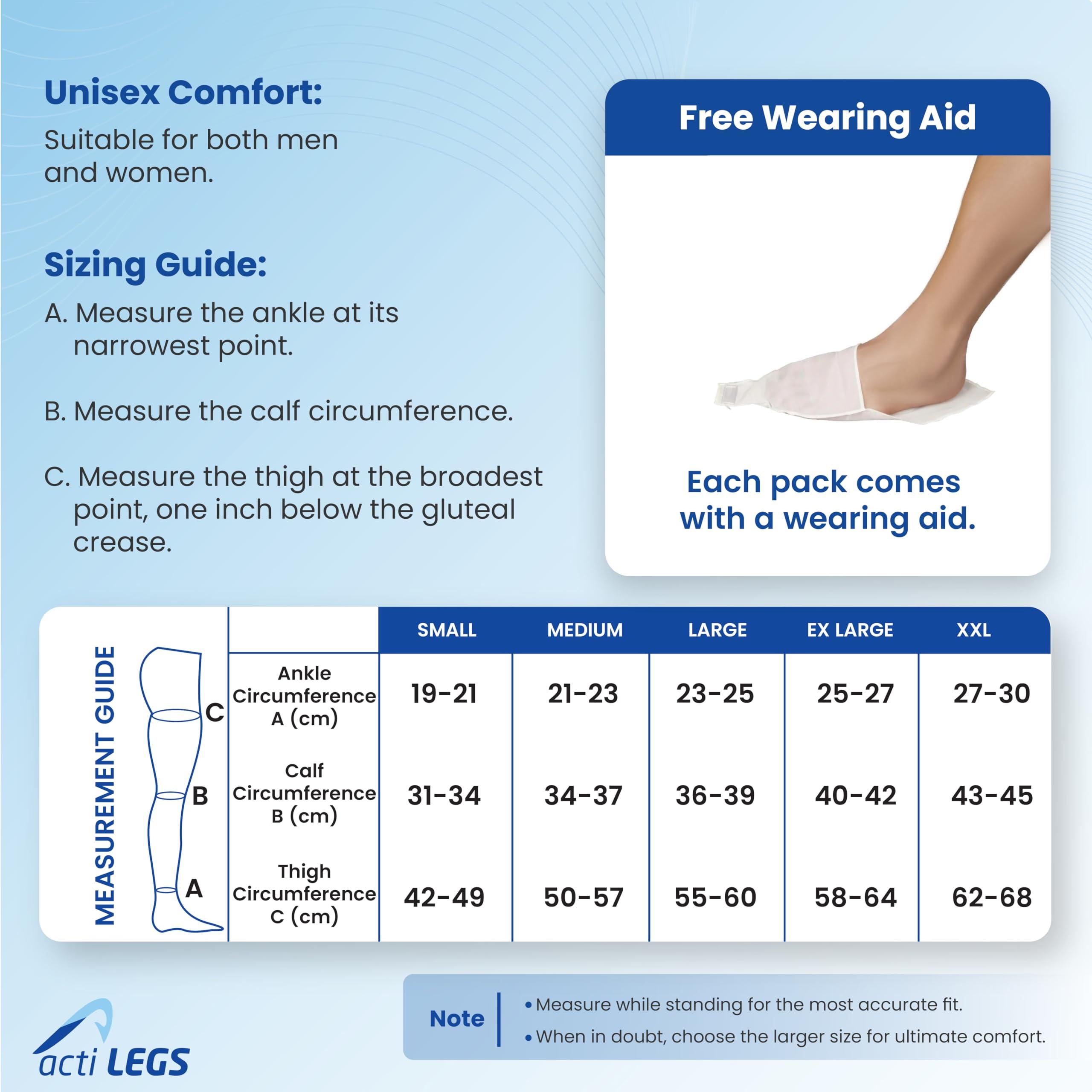 actiLEGS actiLEGS Class 2 Medical Compression Stockings for Varicose Veins | Below knee Soothing Relief Swollen,Tired Legs Men & Women Veins Prevention | Post-Surgery|Sports Compresson Socks Class II 23-32 mmHg (Large)