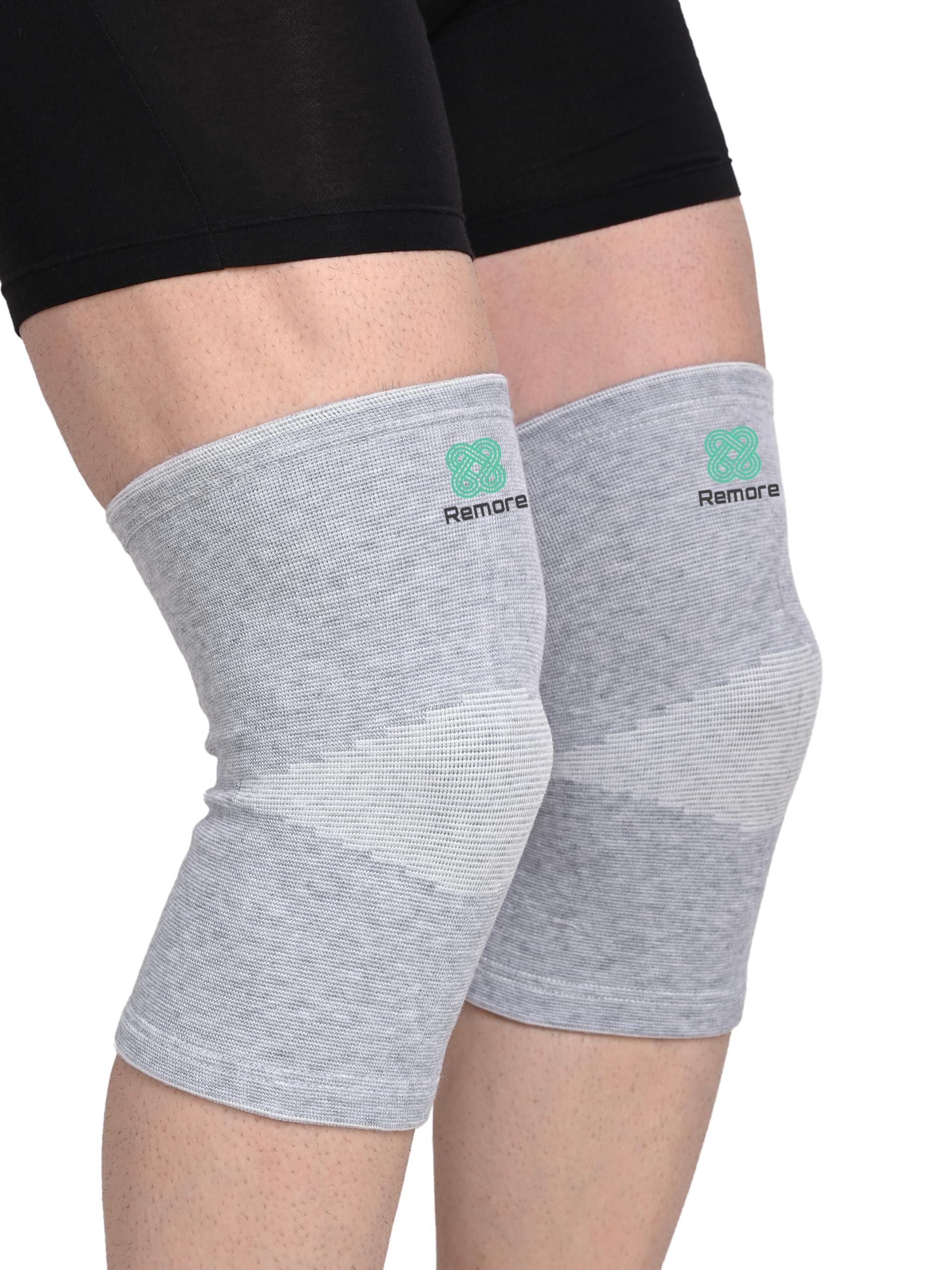 Remore Remore Bamboo Yarn Knee Brace for Men and Women - Knee Pain, Gym, Running, Basketball, Meniscus Tear, Sports, Joint Pain Relief, Injury Recovery (M)