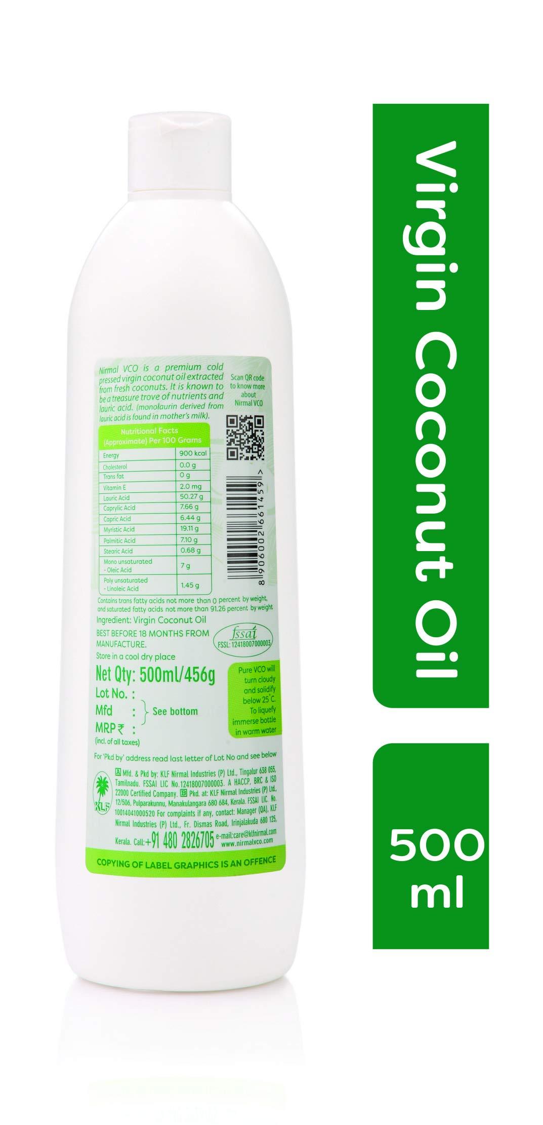 KLF Nirmal Klf Nirmal Cold Pressed Virgin Coconut Oil, 250Ml + Nirmal Cold Pressed Virgin Coconut Oil, 500 Ml