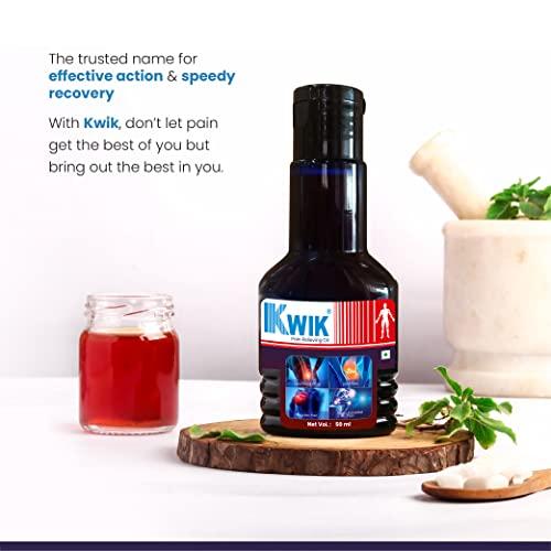 OZONE OZONE KWIK Pain Relief Oil with Cinnamomum & Mahanarayan Oil | Ayurvedic Pain Relief Oil | For Joint, Back, Knee, Shoulder & Muscle pain | 50ml (Pack of 1)