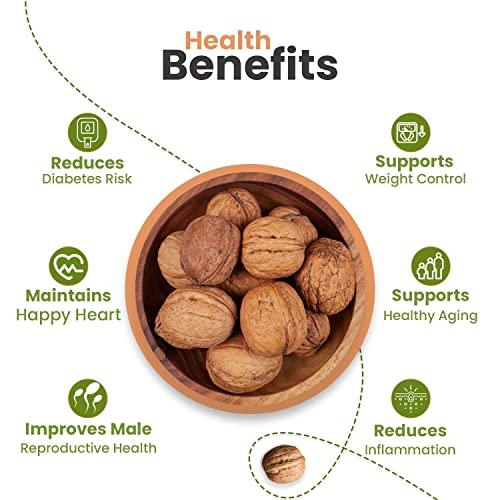 Nutraj Nutraj California Inshell Walnuts 1kg (500g X 2) | Latest Crop Inshell Walnut | Raw Akhrot | Delicious & Crunchy Walnut