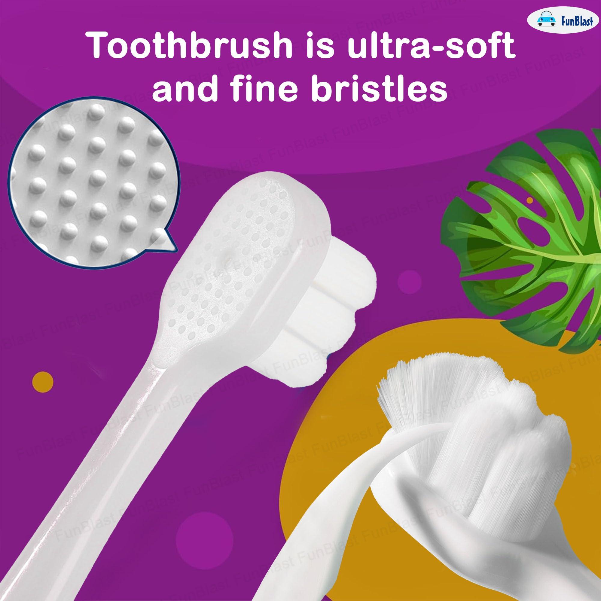 FunBlast FunBlast Kids Toothbrush Cute Dino Design Soft Tooth Brush, Extra Microfiber Soft Bristles Toothbrush for 3-6 Years old Children, Manual Toothbrush for Kids (Green)