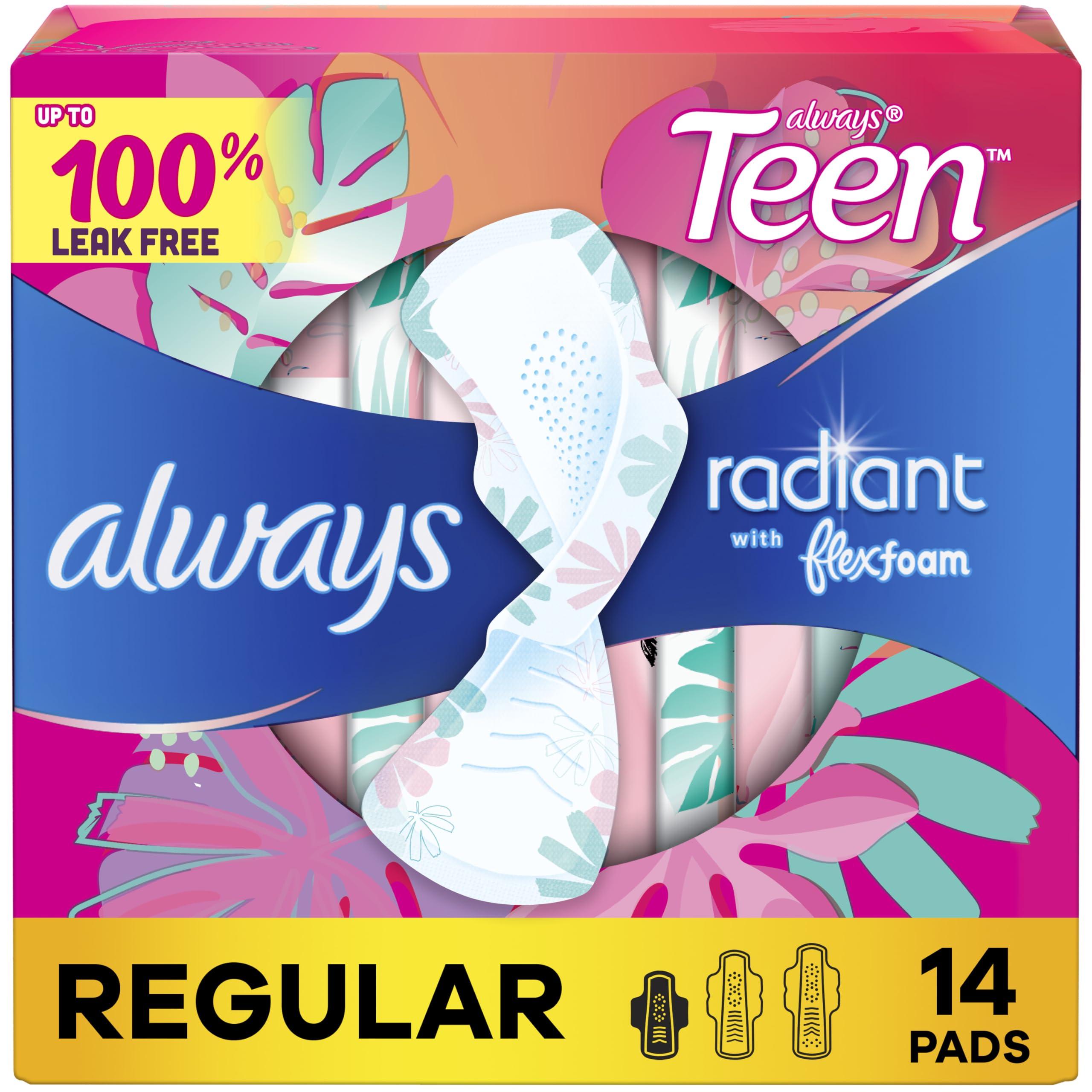 Always Always Totally Teen Always Radiant Infinity Pads, 14 Count