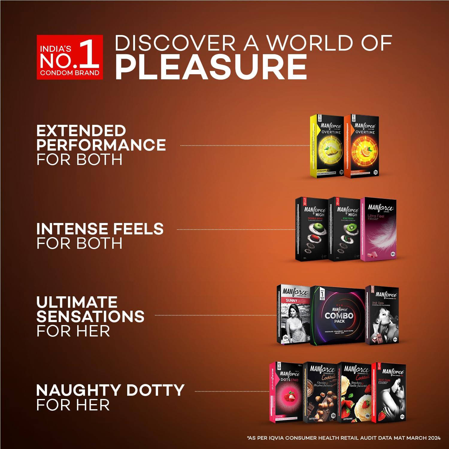 Manforce Manforce Xotic Chocolate Flavoured Condoms for Men | 30 pcs | Dotted, Contoured, & Lubricated Latex Condoms | For Enhanced Pleasure of Both | Indias No. 1* Condom Brand for Safe Sex