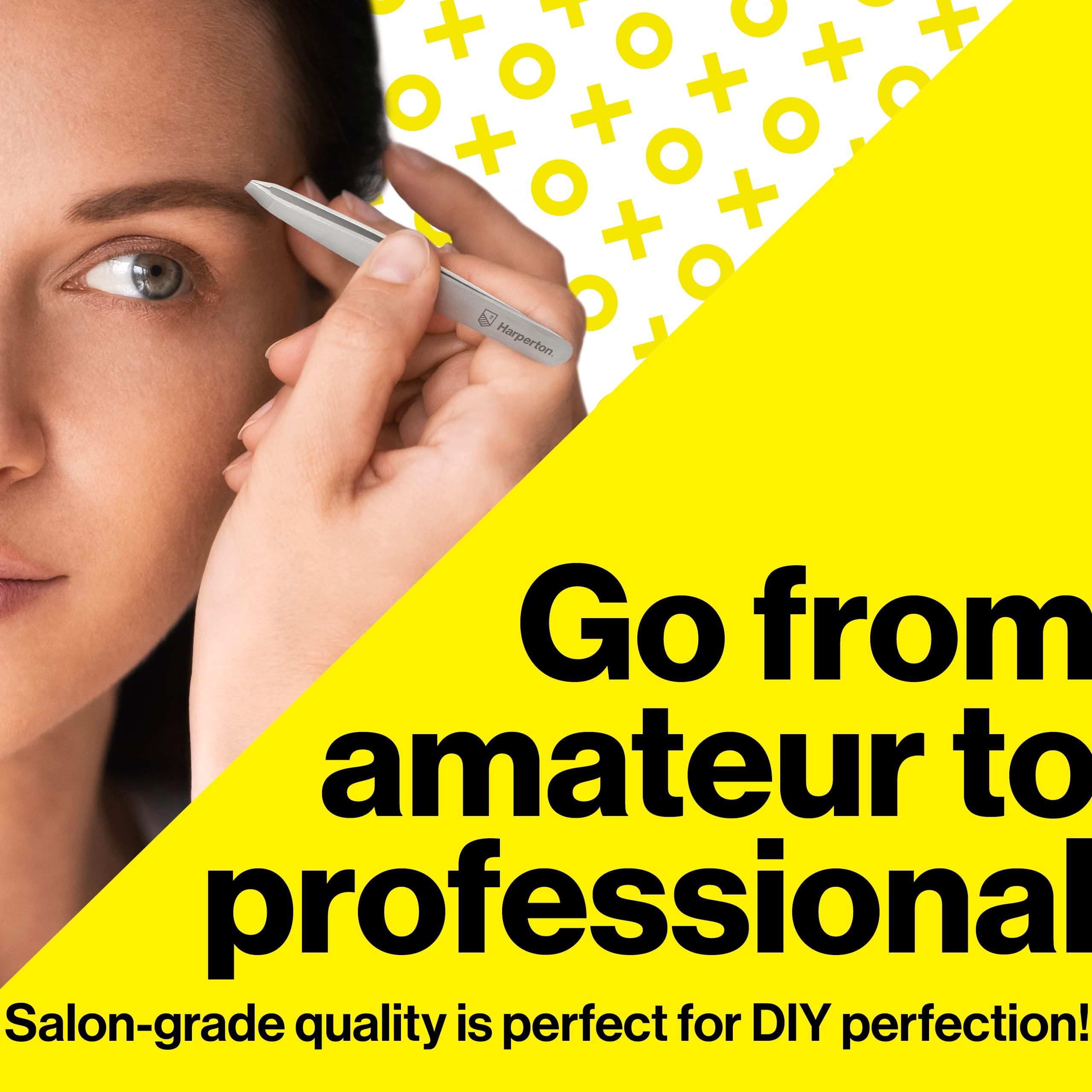 Harperton Harperton Pluckit - Professional Tweezers Set - Slant + Pointed Precision Tips