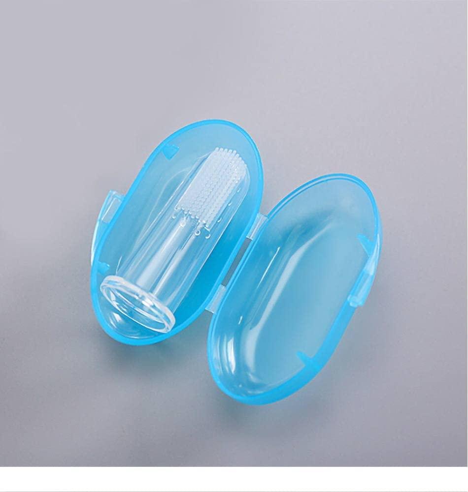 WATERFOWL WATERFOWL Baby Tongue Cleaning Flexible Manual New Born Baby Soft Silicone Tounge Cleaner Finger Toothbrush (Blue) - 1 Count