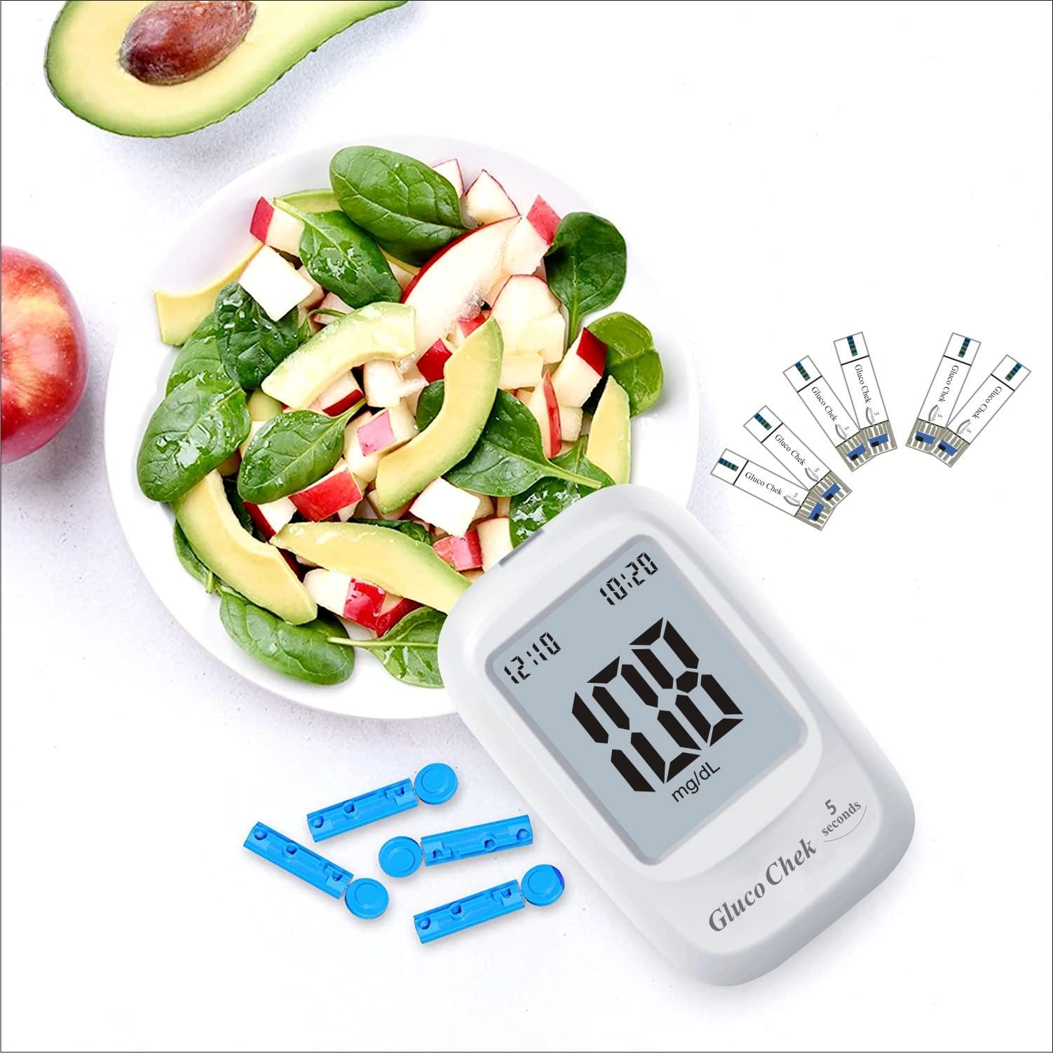 Aspen Aspen Gluco Chek 5 Seconds Glucometer Blood Glucose Sugar Testing Machine With Vial Of 25 Strips, 10 Lancets and A Lancing Device For Accurate Blood Sugar Testing at home