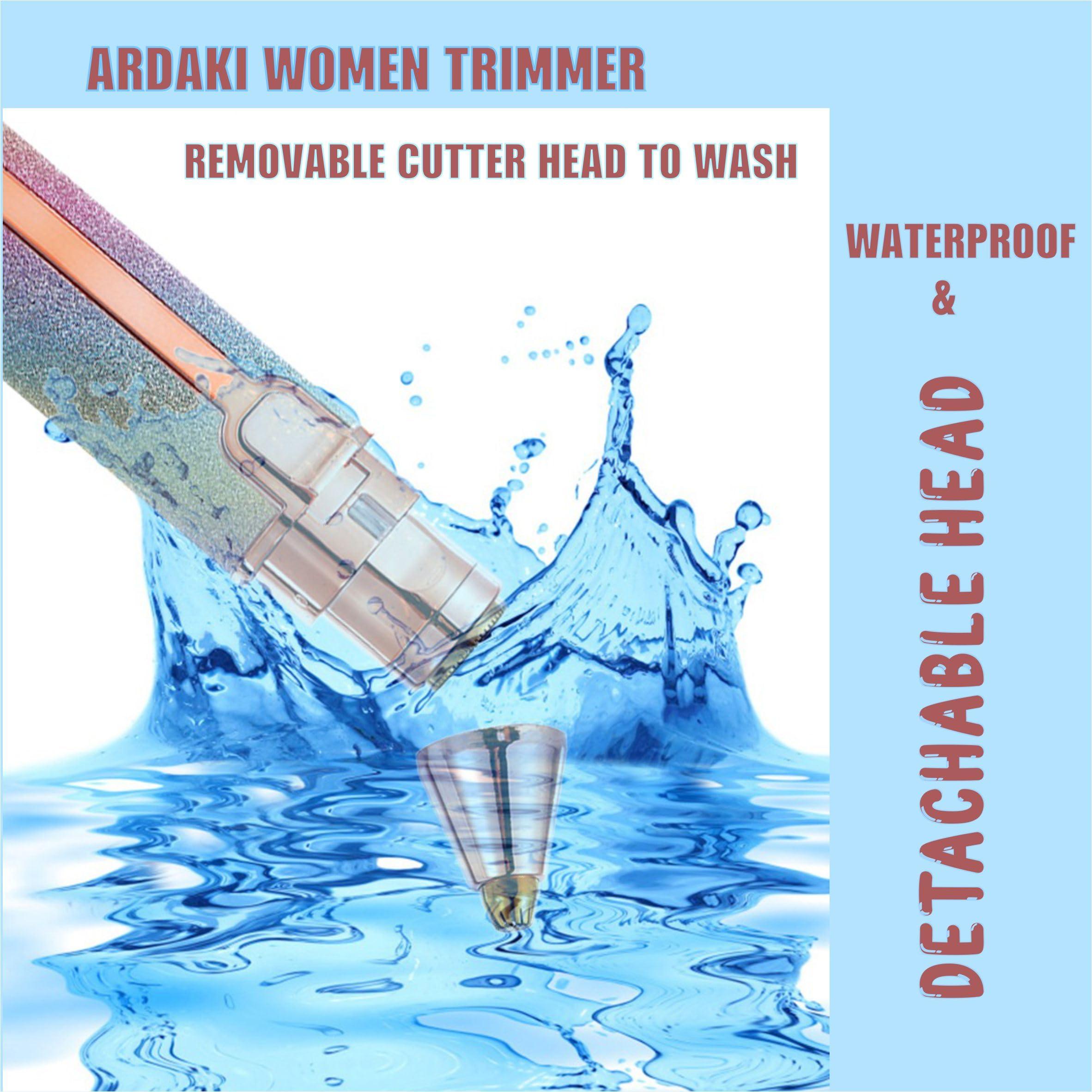 ARDAKI ARDAKI Rechargeable 2-in-1 Multi Trimmer For Women, Multipurpose Hair Remover for Women, Face, Leg, Eyebrow, Underarms, Bikini Trimmer With Changeable Heads Epilator with Light