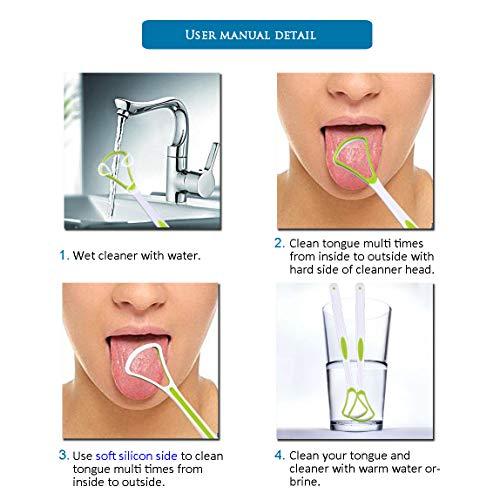 UOSLOR [Soft Silicon] 3PCS Tongue Scraper Cleaner, Oral Scrapers, Premium Sweeper Sets, Bad Breath Cure Tools, Effective Kits