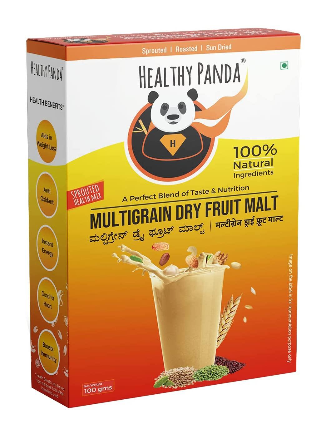 HEALTHY PANDA HEALTHY PANDA Organic Sprouted Multigrain Dry Fruit Malt / Sprouted Multigrain Health Mix(Health Mix) (Organic Sattu Mavu) (100 g) Pack Of 1