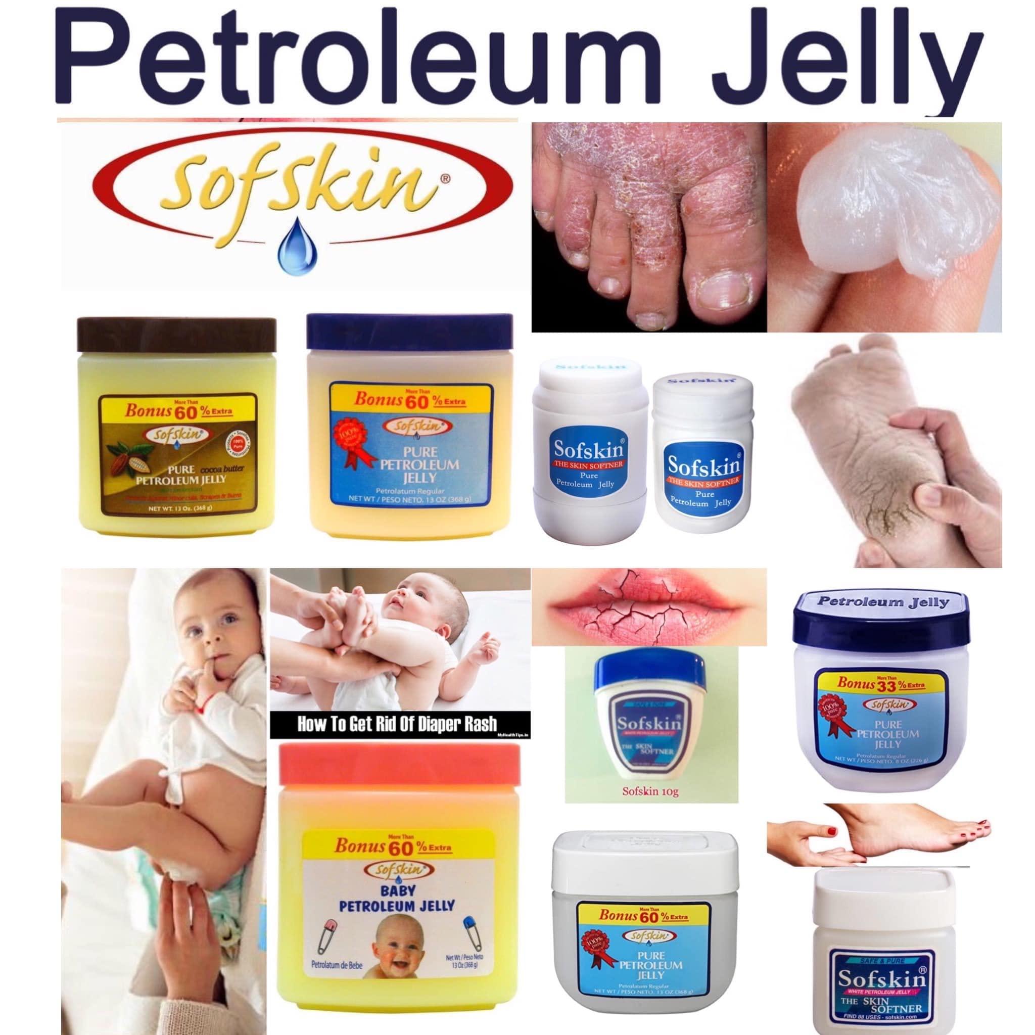 SOFSKIN Sofskin (USA Brand) 100% Pure White Petroleum jelly IP, No Smell, Expiry 5 yrs. - 4 Kgs. (Export surplus - Selling in USA). pH 5.5 - No skin Allergy.