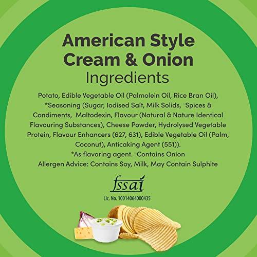 Lay's Lay's Potato Chips 157g/190g, American Style Cream & Onion Flavour, Crunchy Chips & Snacks, Party Pack (weight may vary)