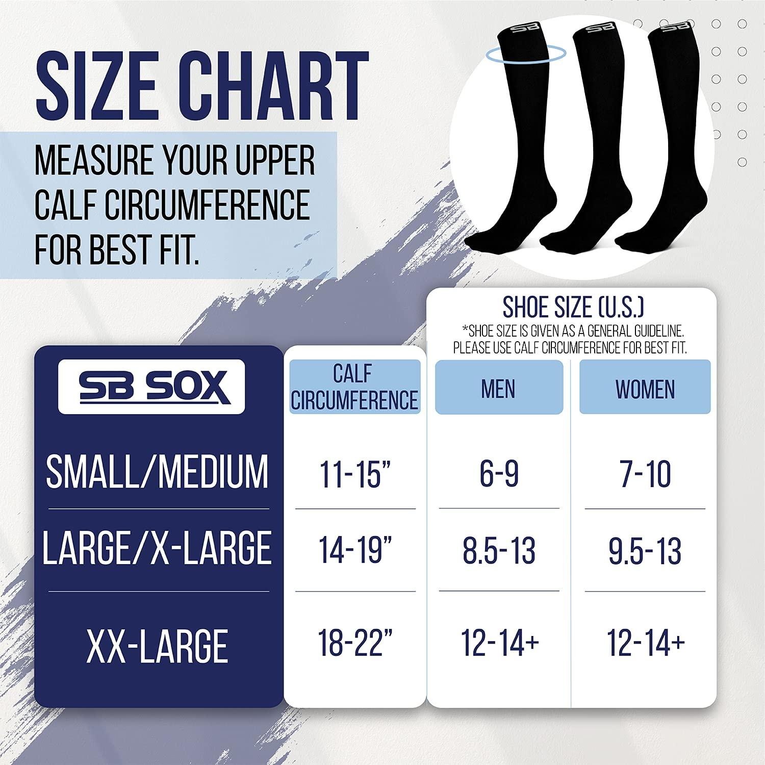 SB SOX SB SOX 3-Pair Compression Socks (15-20mmHg) for Men & Women Comfortable Socks, Easy to Put On  Best Socks for Daily/Any Use, Running, Nurse, Travel (01  Solid Black, Small/Medium)