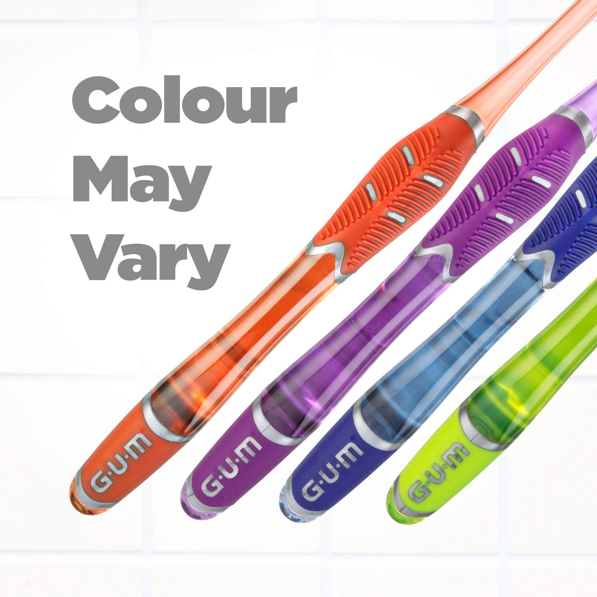 Gum GUM - 525E Technique Deep Clean Toothbrush with Quad-Grip Handle, Compact Head & Soft Bristles, 3 Count