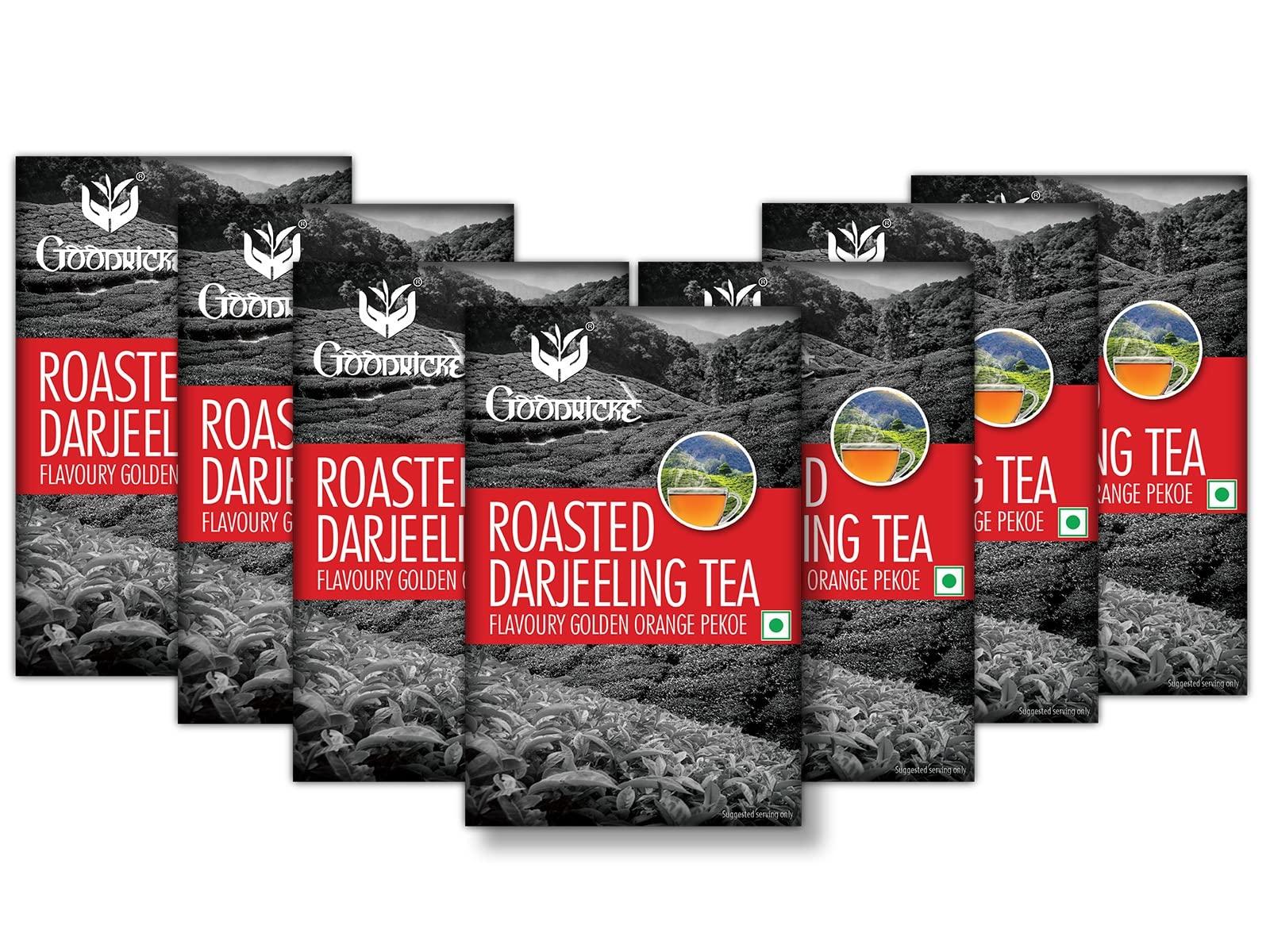 GOODRICKE GOODRICKE Roasted Darjeeling Tea - 100 gm (Pack Of 7) | 100% Pure & Original Long Leaf | Flavoury Golden Orange Pekoe | Darjeeling Black Tea