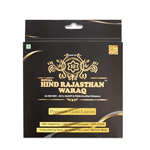 ROYAL HIND RAJASTHAN WARAQ ROYAL HIND RAJASTHAN WARAQ Gold Vark for Sweets - Gold Edible Finest Gold Leaves (5Inch*3 Inch-4 sheets)