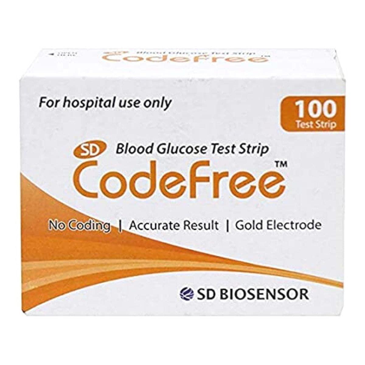 SD Codefree SD Codefree Blood Glucose Test Strips (Pack of 100) - Glucometer Strips
