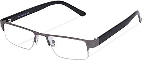 Jackals Jackals Half Rim reading glasses for Men and Women scratchless Glasses (2.5, Grey)