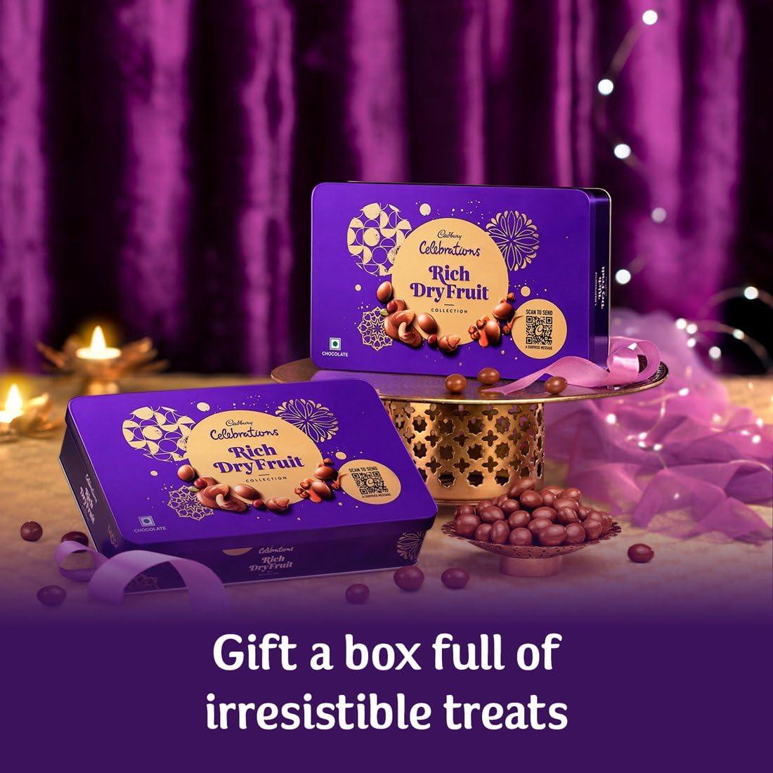 Cadbury Cadbury Celebrations Rich Dry Fruit Collection Chocolate Gift Box, 177 g & Happilo Premium California Roasted & Salted Pistachios 200 g