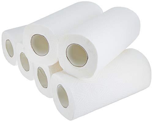 Presto! Amazon Brand - Presto! 2 Ply Kitchen Tissue Paper Roll - 60 Pulls (Pack of 6) & Amazon Brand - Solimo 2 Ply Paper Napkins - 50 Pulls (Pack of 4) Combo