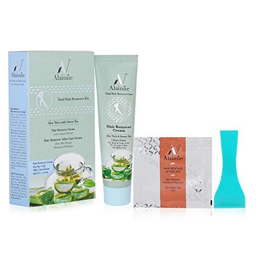 Alainne Alainne Total Hair Remover Cream for Body & Under Arms, Enriched With Aloe-Vera & Green Tea, Ideal For Men & Women (Pack 1, 33g)