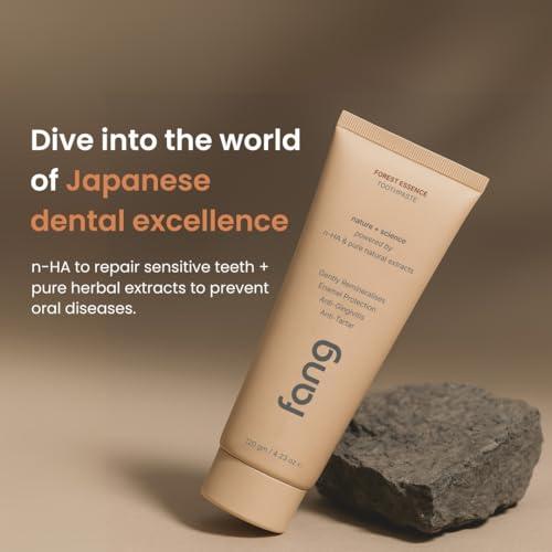 Fang Fang Forest Essence Natural Toothpaste|Fluoride Free Hydroxyapatite|Teeth Whitening|Heals Sensitive Teeth|Fights Cavities,Gum Diseases & Bad Breath|SLS & Chemical Free|Organic, Vegan (Forest Essence, 1)