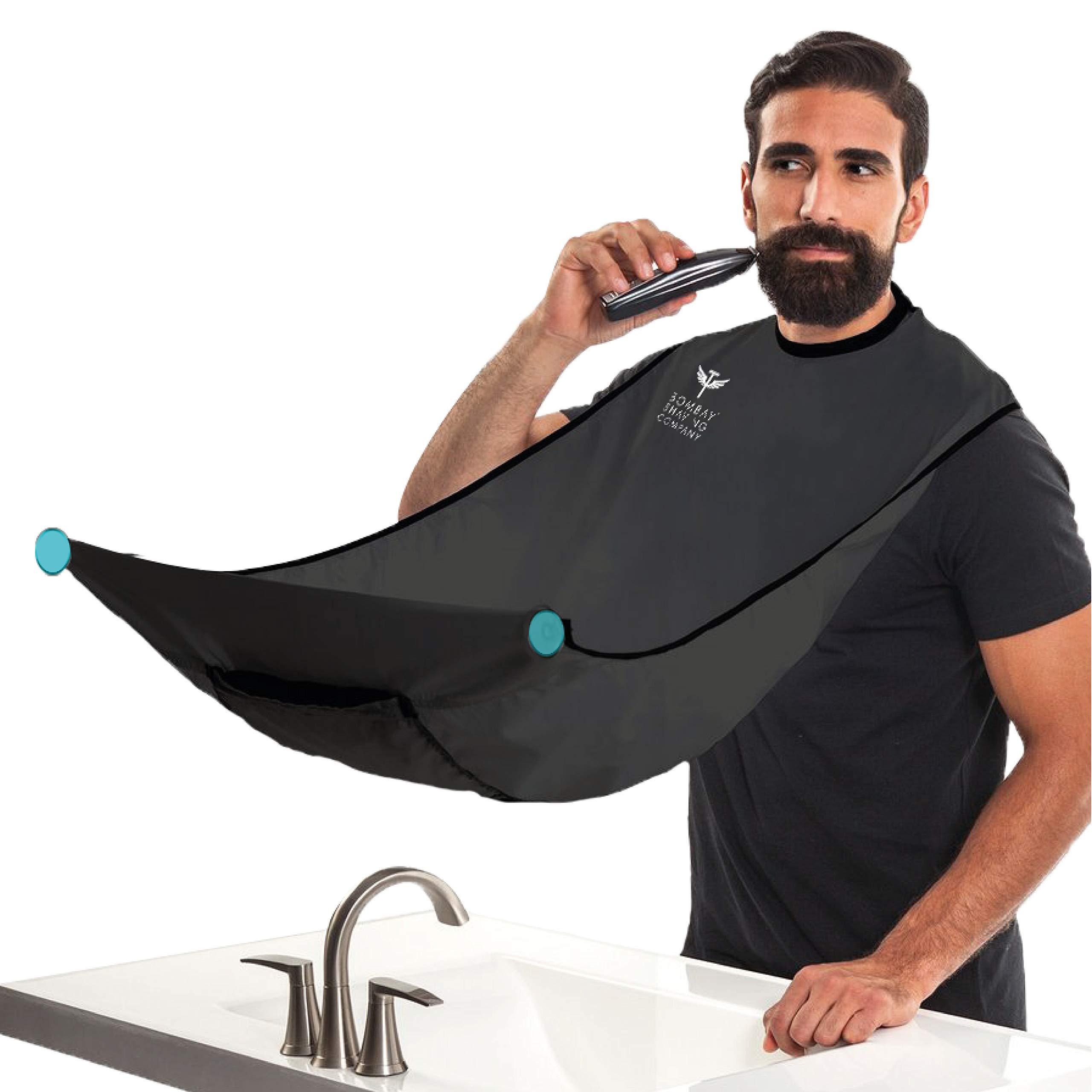 Bombay Shaving Company Bombay Shaving Company Beard Bib | Beard Trimmings Catcher and Grooming Apron | Black & Beard Shaper Tool With Comb For Men, Home And Salon Use, Men Beard Accessories (Transparent)