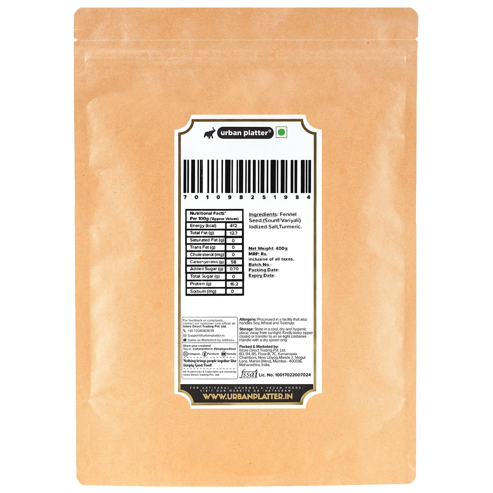 urban platter Urban Platter Roasted Salted Fennel Seeds, 400g [Saunf | After Meal Digestive | Mouth Freshener]