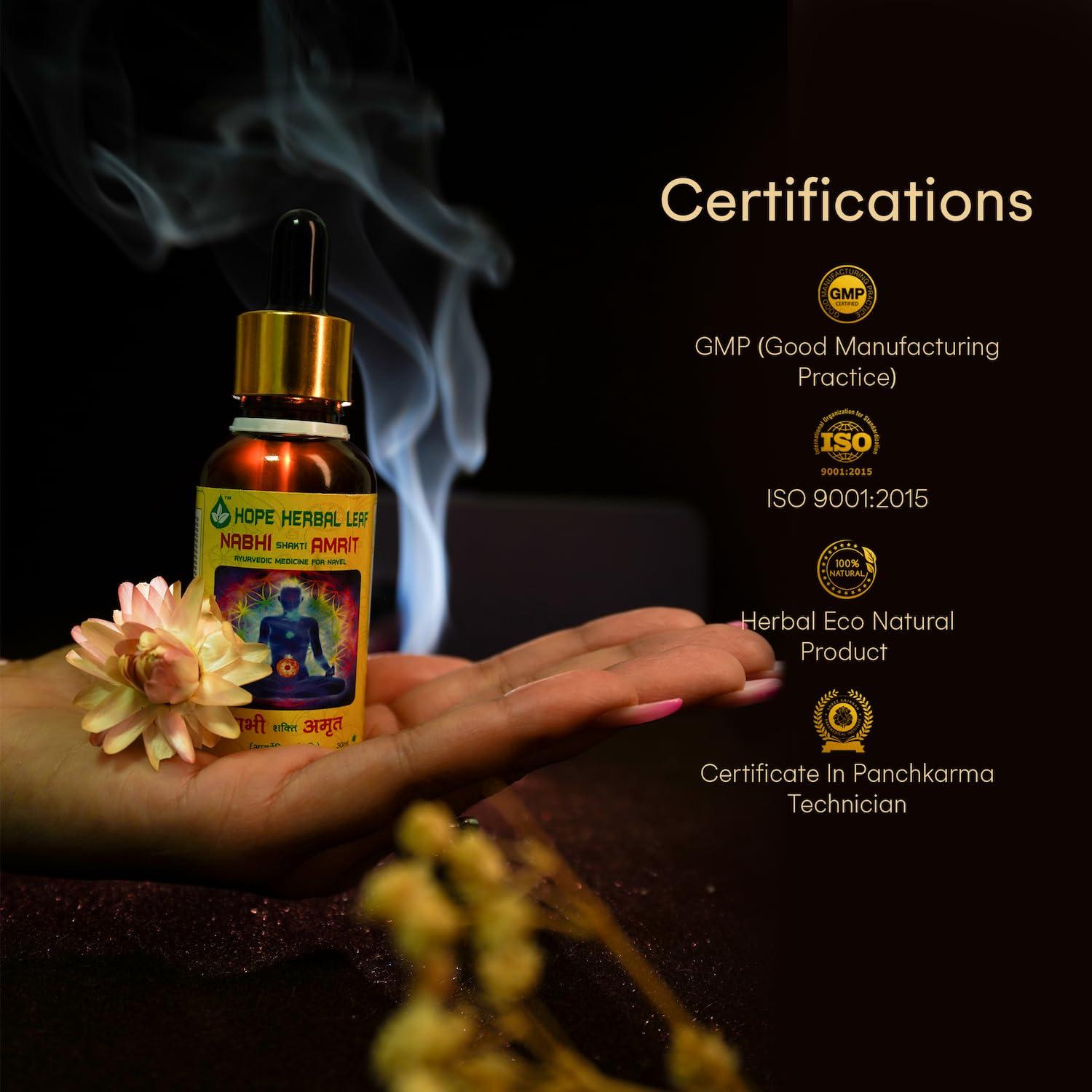 HOPE HERBAL LEAF PRODUCTS HOPE HERBAL LEAF PRODUCTS Nabhi Shakti Amrit Navel Drops 30mL | Boosts Blood Circulation & Removes Blockage in Blood Vessels | Supports Overall Body Functioning.