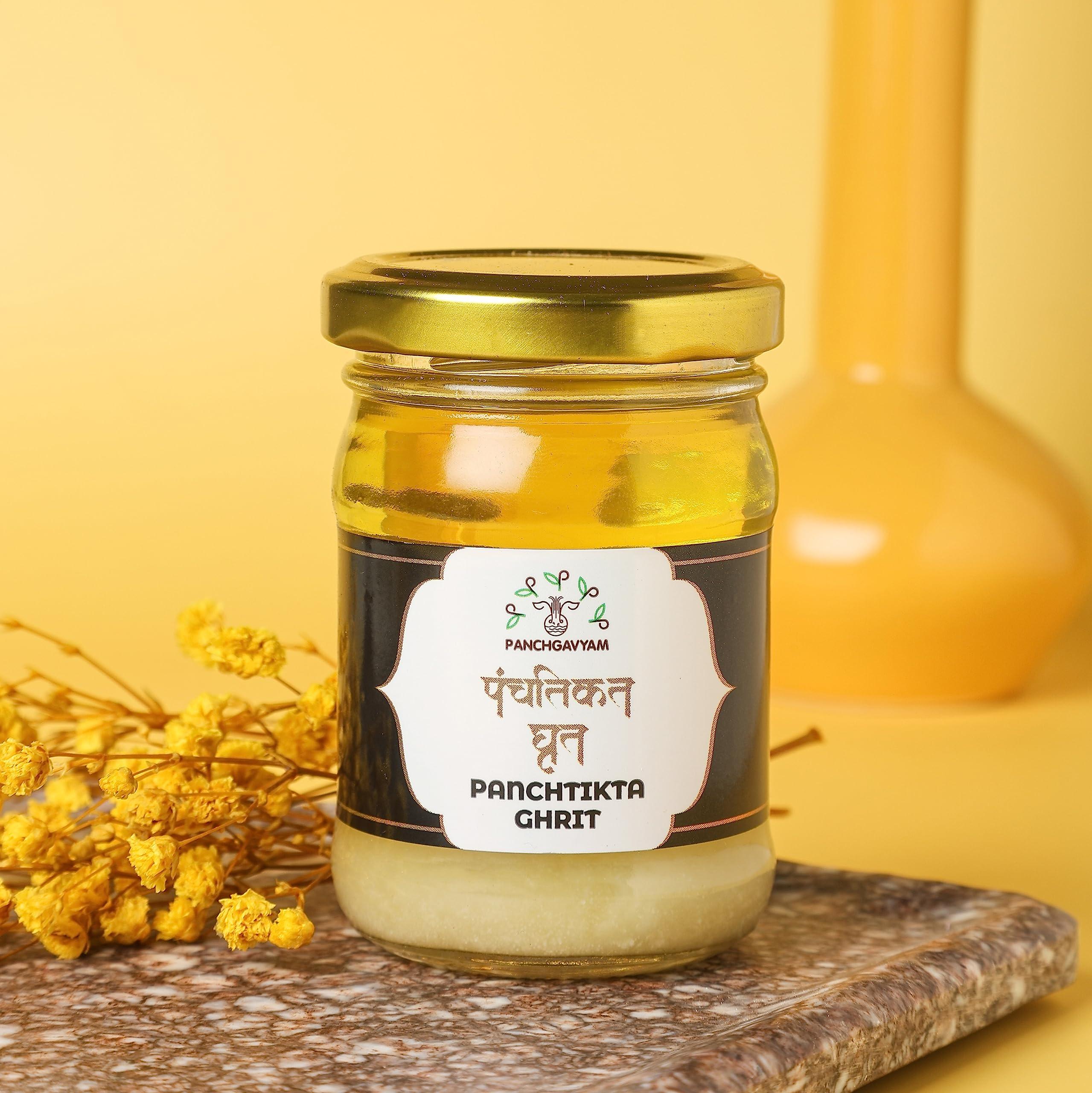 PANCHGAVYAM Panchtikta Ayurvedic A2 Medicated Ghrit/Ghee| Panchkarma Ayurveda Ghee/Ghee | Enriched with Natural Herbs | Osteoporosis Supplement for Bone Health | Cartilage & Joint Support Supplement | Menopause Care and Osteoporosis Supplement | Relief From Nigh